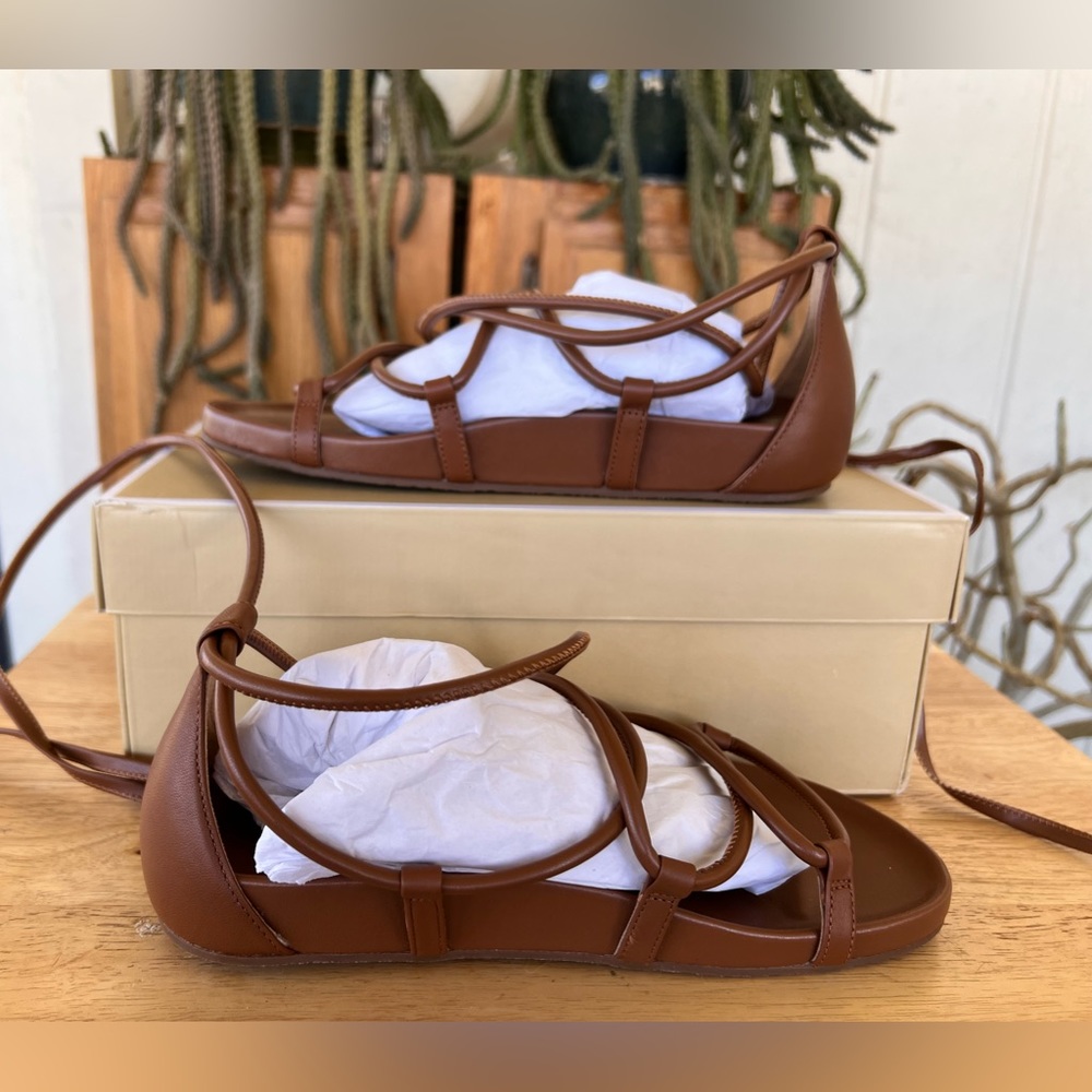 115. Michael Kors Vero Faux Leather Lace-Up Sandal - Picture 5 of 7